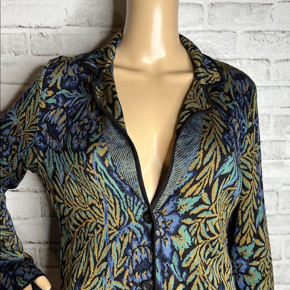 Peruvian Connection Pima cotton floral cardigan sweater - Picture 2 of 6